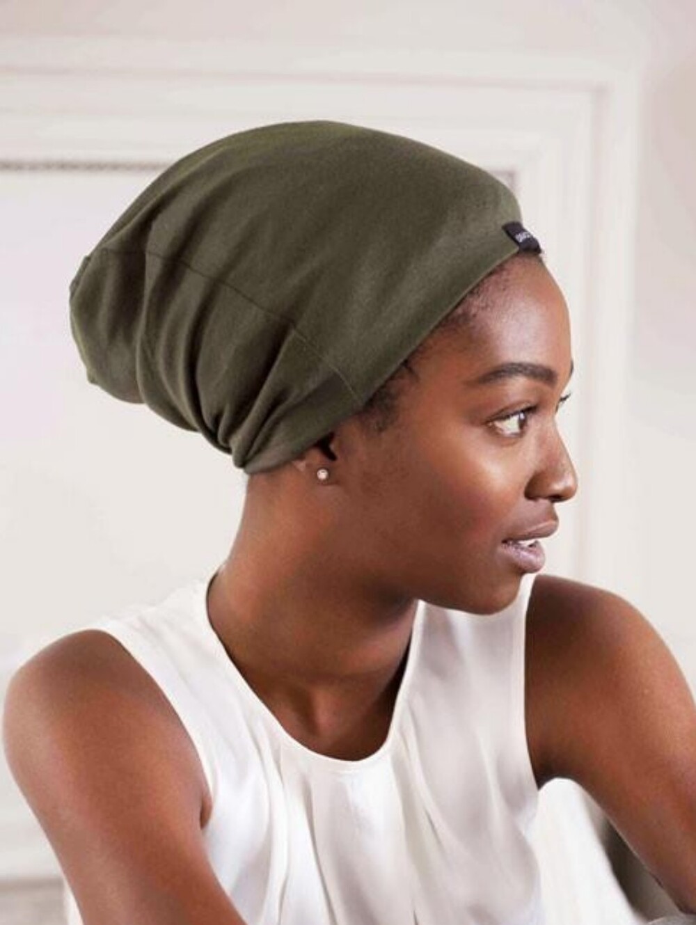 Grace Eleyae Olive Green Slap (Satin-Lined Cap)